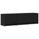TV-bord med LED 140 x 34 x 40 cm Sort Konstrueret træ