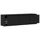 TV-bord med LED med LED Sort 140 x 34 x 40 cm Konstrueret træ