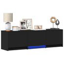 TV-bord med LED 140 x 34 x 40 cm Sort Konstrueret træ