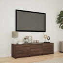 TV-bord med LED 140 x 34 x 40 cm Brunt eg Konstrueret træ