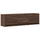 TV-bord med LED 140 x 34 x 40 cm Brunt eg Konstrueret træ