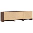 TV-bord med LED 140 x 34 x 40 cm Brunt eg Konstrueret træ