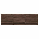 TV-bord med LED 140 x 34 x 40 cm Brunt eg Konstrueret træ
