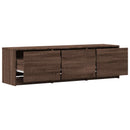 TV-bord med LED 140 x 34 x 40 cm Brunt eg Konstrueret træ