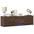 TV-bord med LED 140 x 34 x 40 cm Brunt eg Konstrueret træ