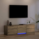 TV-bord med LED Artisan eg 140 x 34 x 40 cm Konstrueret træ