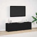 TV-bord med LED Sort Eg 140 x 34 x 40 cm Konstrueret træ