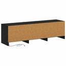 TV-bord med LED Sort Eg 140 x 34 x 40 cm Konstrueret træ
