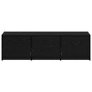 TV-bord med LED Sort Eg 140 x 34 x 40 cm Konstrueret træ
