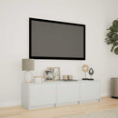 TV-bord med LED 140 x 34 x 40 cm Hvid Konstrueret træ