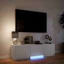 TV-bord med LED Hvid 140 x 34 x 40 cm Konstrueret træ