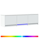TV-bord med LED 140 x 34 x 40 cm Hvid Konstrueret træ
