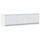 TV-bord med LED 140 x 34 x 40 cm Hvid Konstrueret træ