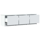 TV-bord med LED 140 x 34 x 40 cm Hvid Konstrueret træ