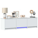 TV-bord med LED 140 x 34 x 40 cm Hvid Konstrueret træ