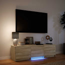 TV-bord med LED Sonoma eg 140 x 34 x 40 cm Konstrueret træ