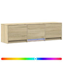 TV-bord med LED Sonoma eg 140 x 34 x 40 cm Konstrueret træ