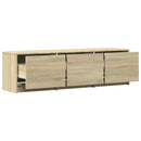 TV-bord med LED Sonoma eg 140 x 34 x 40 cm Konstrueret træ