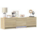TV-bord med LED Sonoma eg 140 x 34 x 40 cm Konstrueret træ