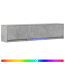 TV-bord med LED 165x34x40 cm Betongrå Konstrueret træ