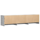 TV-bord med LED 165x34x40 cm Betongrå Konstrueret træ