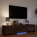 TV-bord med LED Brun eg 165 x 34 x 40 cm Konstrueret træ