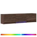 TV-bord med LED Brun eg 165 x 34 x 40 cm Konstrueret træ