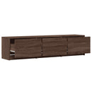 TV-bord med LED Brun eg 165 x 34 x 40 cm Konstrueret træ