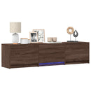 TV-bord med LED Brun eg 165 x 34 x 40 cm Konstrueret træ