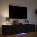 TV-bord med LED 165 x 34 x 40 cm Sort Konstrueret træ