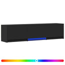 TV-bord med LED 165 x 34 x 40 cm Sort Konstrueret træ