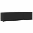 TV-bord med LED 165 x 34 x 40 cm Sort Konstrueret træ