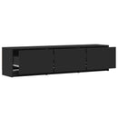 TV-bord med LED 165 x 34 x 40 cm Sort Konstrueret træ
