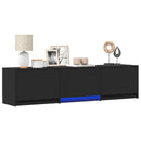 TV-bord med LED 165 x 34 x 40 cm Sort Konstrueret træ