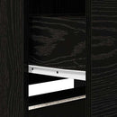TV-bord med LED Sort Eg 165 x 34 x 40 cm Konstrueret træ