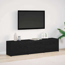 TV-bord med LED Sort Eg 165 x 34 x 40 cm Konstrueret træ