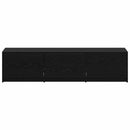 TV-bord med LED Sort Eg 165 x 34 x 40 cm Konstrueret træ