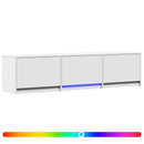 TV-bord med LED 165 x 34 x 40 cm Hvid Konstrueret træ