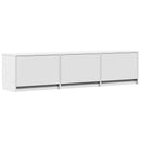 TV-bord med LED 165 x 34 x 40 cm Hvid Konstrueret træ