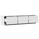TV-bord med LED 165 x 34 x 40 cm Hvid Konstrueret træ