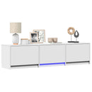 TV-bord med LED 165 x 34 x 40 cm Hvid Konstrueret træ