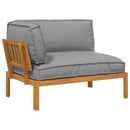 Sofa Sæt med pude Grå 133 x 92 x 69 cm Massivt Akacietræ