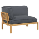 Sofa Sæt med pude Antracit 133 x 92 x 69 cm Massivt Akacietræ
