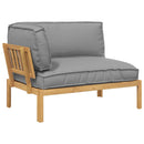 Sofa Sæt med pude Grå 133 x 92 x 69 cm Massivt Akacietræ