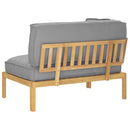 Sofa Sæt med pude Grå 133 x 92 x 69 cm Massivt Akacietræ