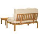 Sofa Sæt med pude Ensfarvet 2 pcs Beige Massivt Akacietræ