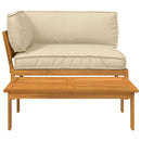 Sofa Sæt med pude Ensfarvet 2 pcs Beige Massivt Akacietræ