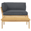 Sofa Sæt med pude Ensfarvet 2 pcs Antracit Massivt Akacietræ