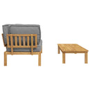 Sofa Sæt med pude Ensfarvet 2 pcs Grå Massivt Akacietræ