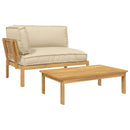 Sofa Sæt med pude Ensfarvet 2 pcs Beige Massivt Akacietræ